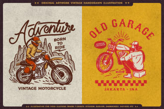 draw a vintage motorcycle for a t shirt or logo design
