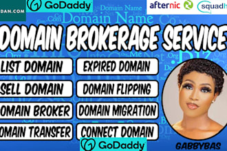 help you sell domain names by listing and landing page and domain broker manager