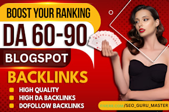 create da 50 to 99 high quality id contextual blogspot dofollow SEO backlinks