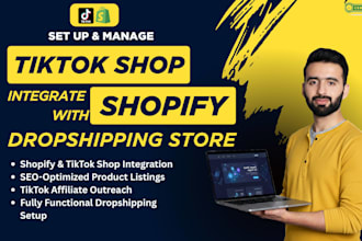 setup USA tik tok shop or shopify store for dropshipping