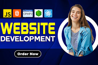 do website development as full stack web developer, front end, backend developer