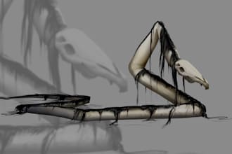 draw concept art, monster, hybrid and scp