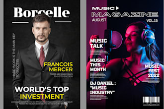do magazine design, front cover, magazine layout and newsletter
