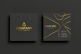 do modern, minimalist, luxury, custom, square business card design