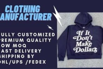 design and manufacture customized clothing apparel for clothing brands
