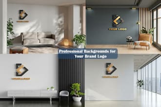 design customized zoom virtual background with 3d logo