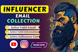 collect youtube and instagram influencers podcast email leads