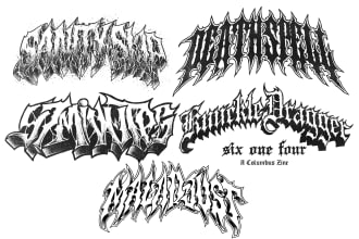 create logo hardcore band, graffiti artwork with my style