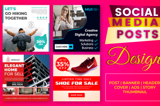 design social media post, youtube banner, facebook, instagram, ads or posts