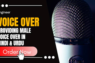 do professional voice over in  hindi or urdu, voice male