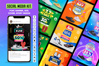 design social media kit, that stand out, modern and cool