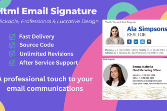 generate an HTML email signature with clickable elements
