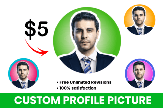 design a profile picture for linkedin, instagram, youtube in photoshop