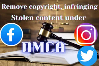 send dmca notice to remove copyright, infringing content on fb, tiktok, twitter