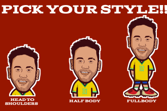draw a portrait of a football player into a cartoon vector