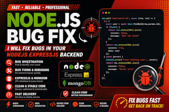 fix bugs in your nodejs expressjs backend
