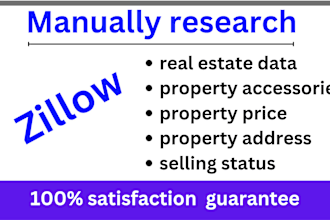 research and extract zillow real estate data manually