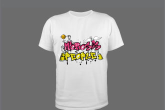 design unique graffity logo and typography t shirt design