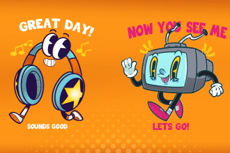 create classic vintage or retro cartoon character for you