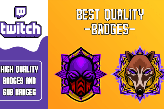 make fast cool badge sub badge for twitch, youtube, kick