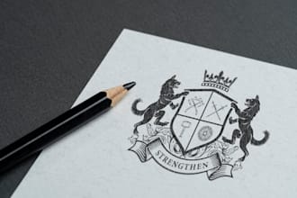 design a custom family crest, coat of arms, heraldic logo and shield