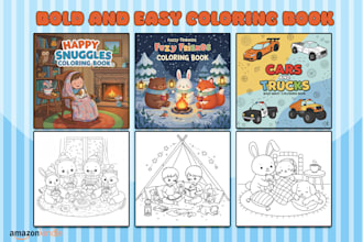 create kids coloring pages and bold and easy coloring book for kids and adults