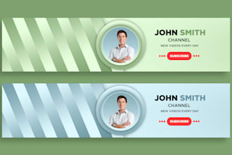 design stunning attractive youtube channel art banner