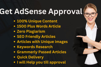 write 20 articles for google adsense approval