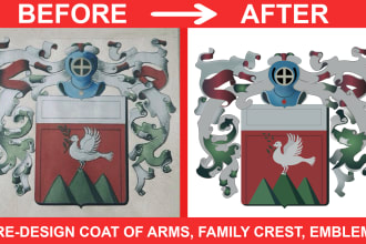 redesign old coat of arms, emblem, heraldic, family crest logo