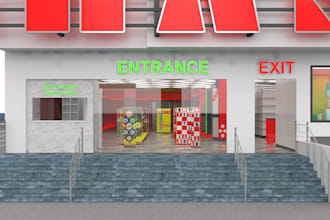 design commercial store concept, retail, interior, exterior
