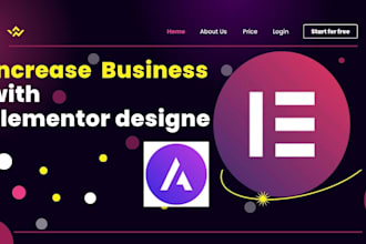 designed landing page using   and elemntor astra