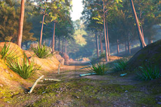 create high quality 3d game environments on blender and maya