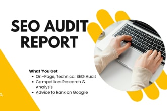 provide expert SEO audit report, competitor website analysis, keyword research