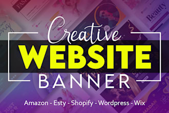 design creative website banner, esty banner, shopify banner