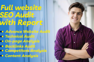 full website SEO audit with report for technical, backlinks, onpage, nlp content