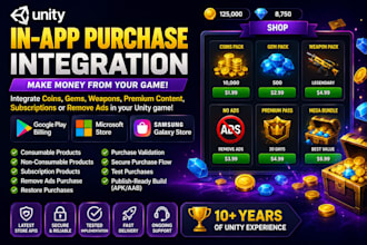 integrate unity iap for google play, microsoft and samsung store