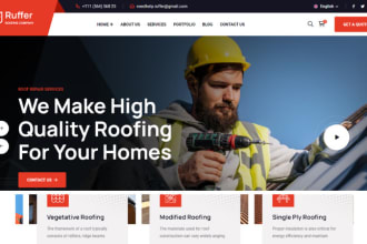 design roofing website roofing landing page construction website