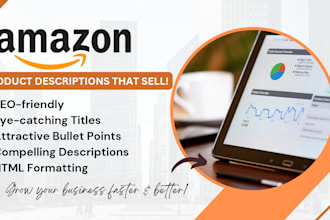 write SEO amazon product descriptions with bullets and HTML