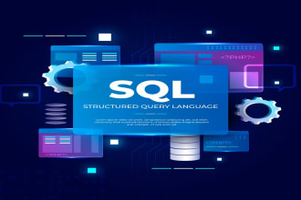 design and develop database with mysql, postgresql, sql query,oracle