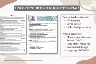 do expert CV, resume and cover letter writing for your dream jobs