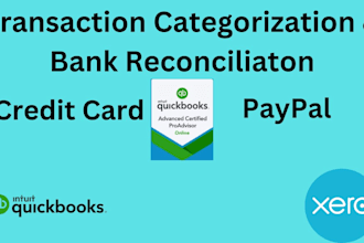 do transaction categorization bank reconciliation in online quickbooks