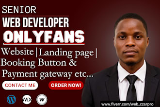 create responsive onlyfans website, onlyfans landing page design