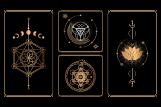 design sacred geometry, spiritual or mystical logo