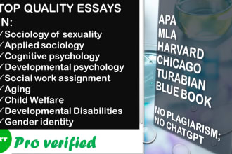 write sociology essays, psychology, gender studies, and social work essays