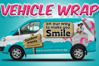 attractive vehicle wrap design, van wrap food truck car wrap pick up or trailer