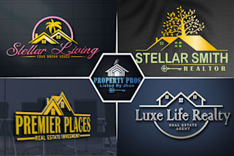 design property, mortgage, home, building, construction, real estate logo design