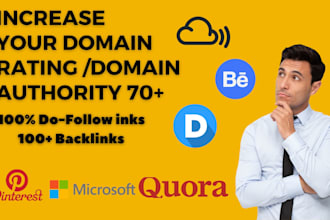 increase domain rating dr or da 70 using high authority SEO backlinks