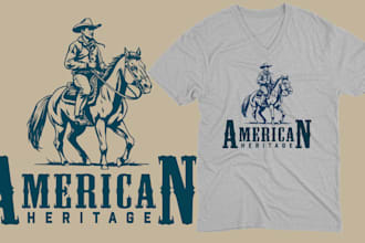 do unique retro vintage cowboy outdoor t shirt design