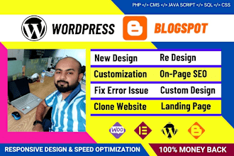 design, customize or fix blogspot or wordpress blog website