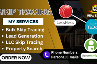 do bulk skip tracing and llc skip tracing for real estate